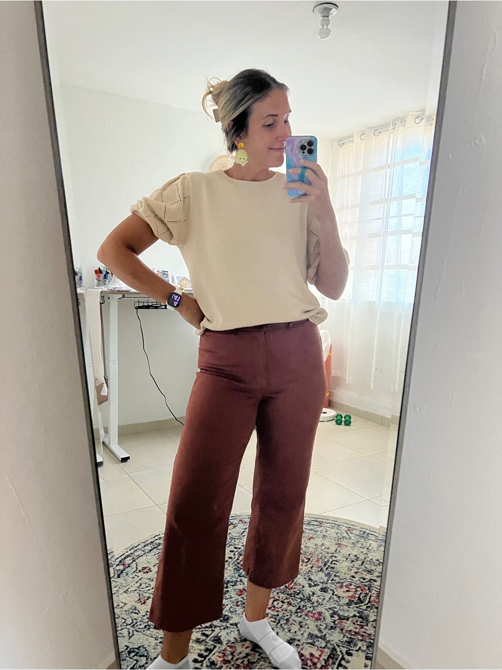 Old Navy Cropped Wide-Leg Pants in Deep Brown